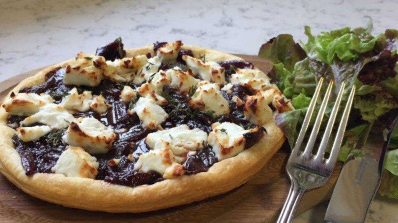 Confit Onion in red wine & Goats Cheese Tart The Six O'Clock Show