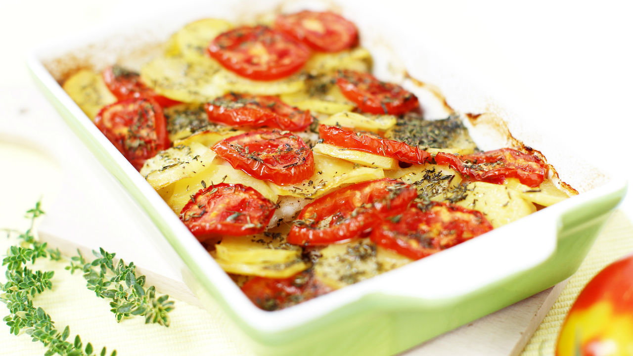Baked Fish with Vegetables and Mustard