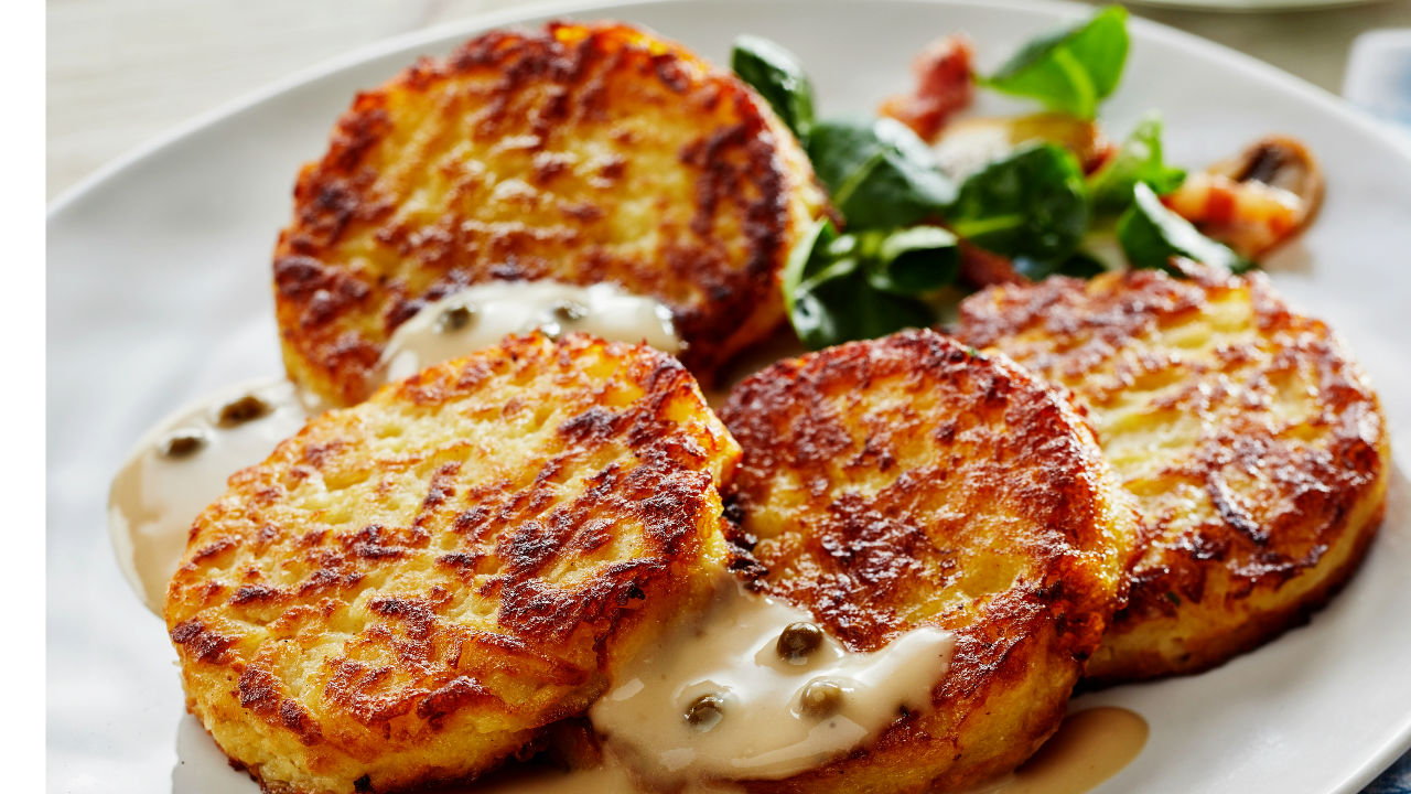 Tarragon, Red Onion & Chilli Rosti with  Lemon & Lime Avocado