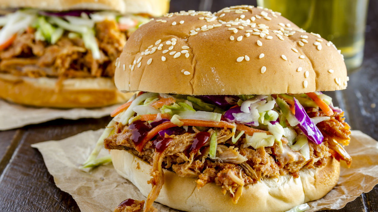 Asian Style Pulled Chicken Sandwich