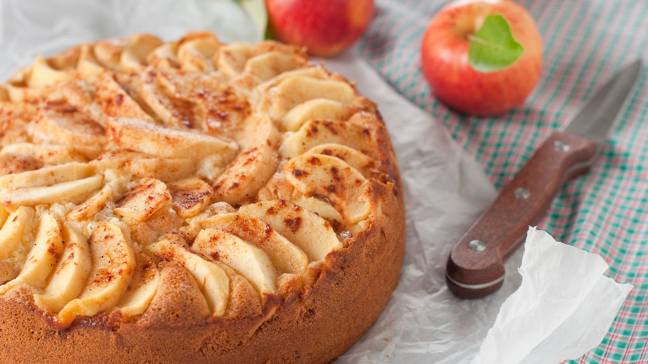Muscovado Apple Cake with Caramel Drizzle