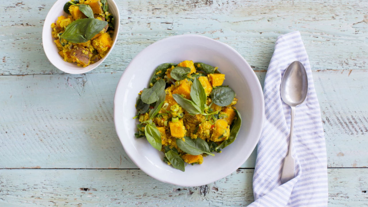 Spinach and Sweet Potato Dahl