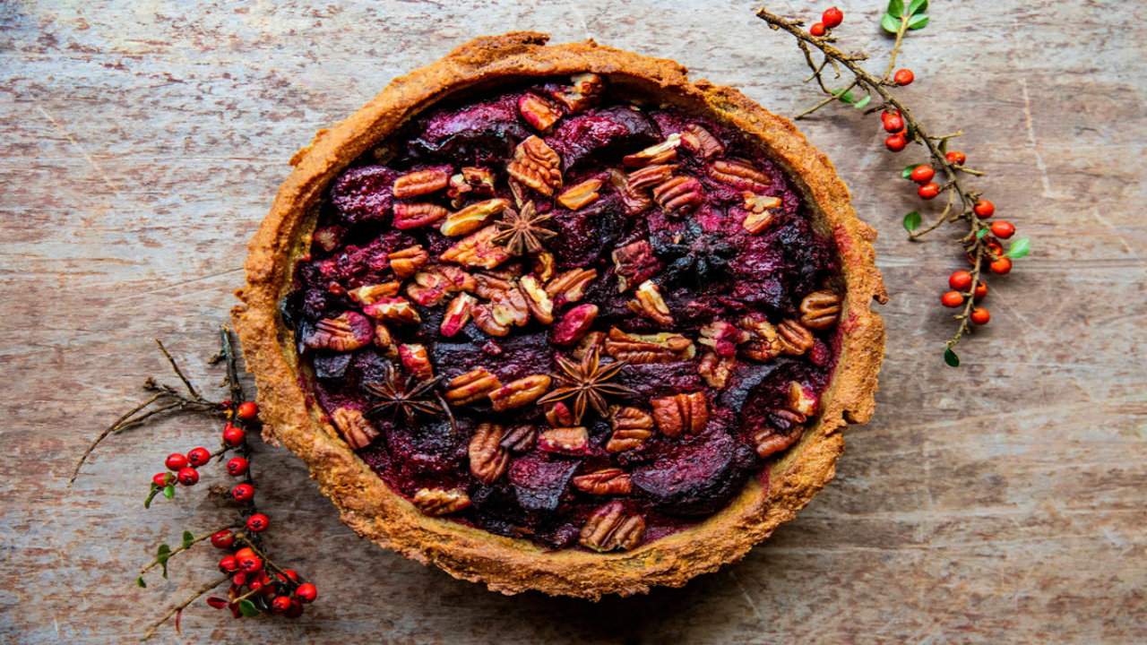 Roasted Beetroot and Red Onion Tart