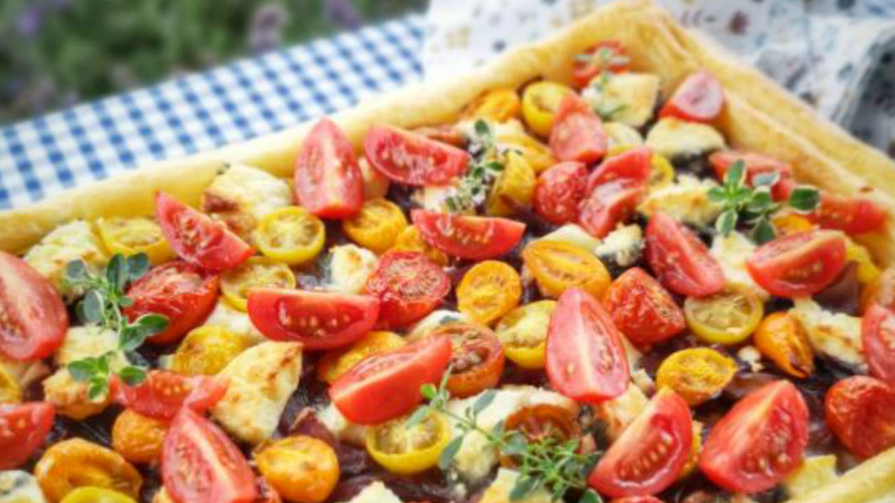 Goats Cheese, Tomato & Red Onion Tart The Six O'Clock Show