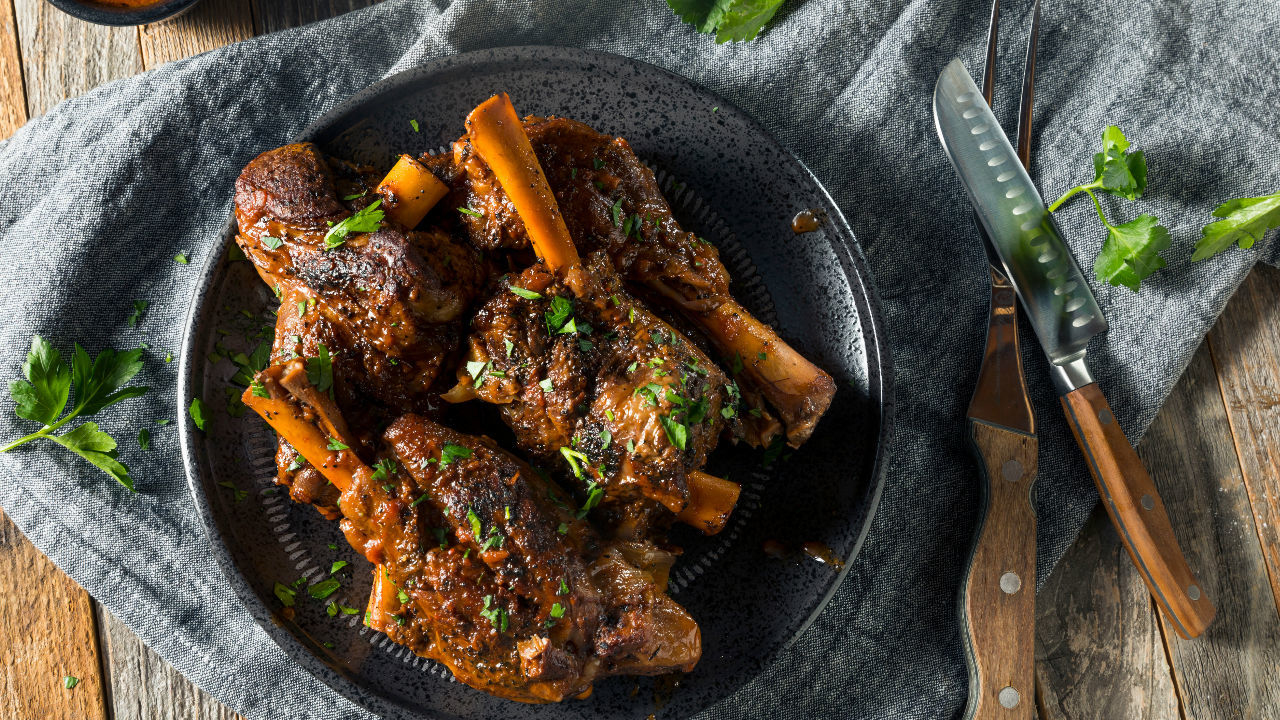 Slow Cooked Lamb Shanks with Parmesan Mashed Potatoes The Six O'Clock