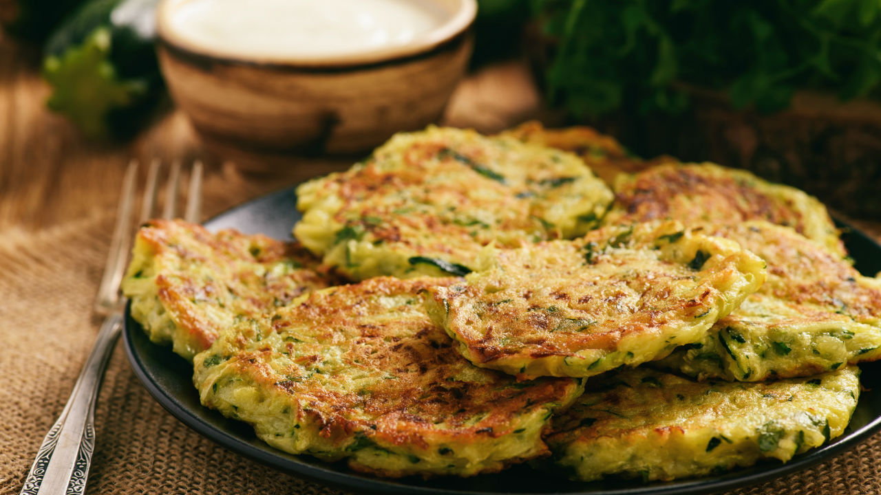 Baked Cauliflower Fritters with AvocadoBasil Cream Ireland AM