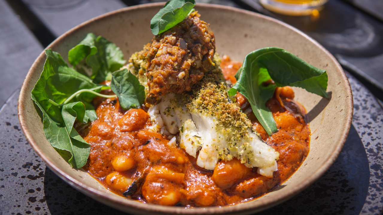 Roasted Hake with Butterbean Mash & Caper Salsa Ireland AM