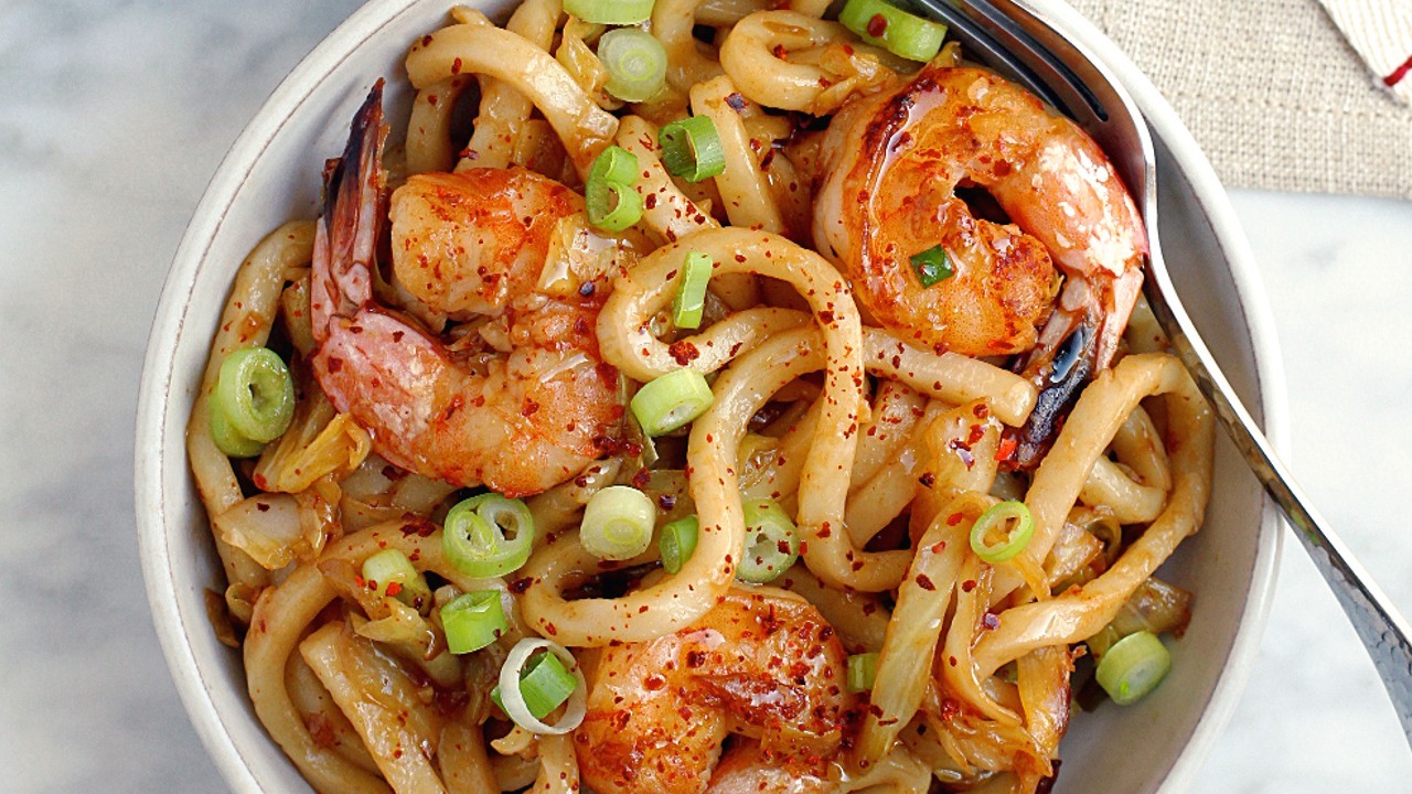 Teriyaki King Prawn Udon Noodles The Six O'Clock Show