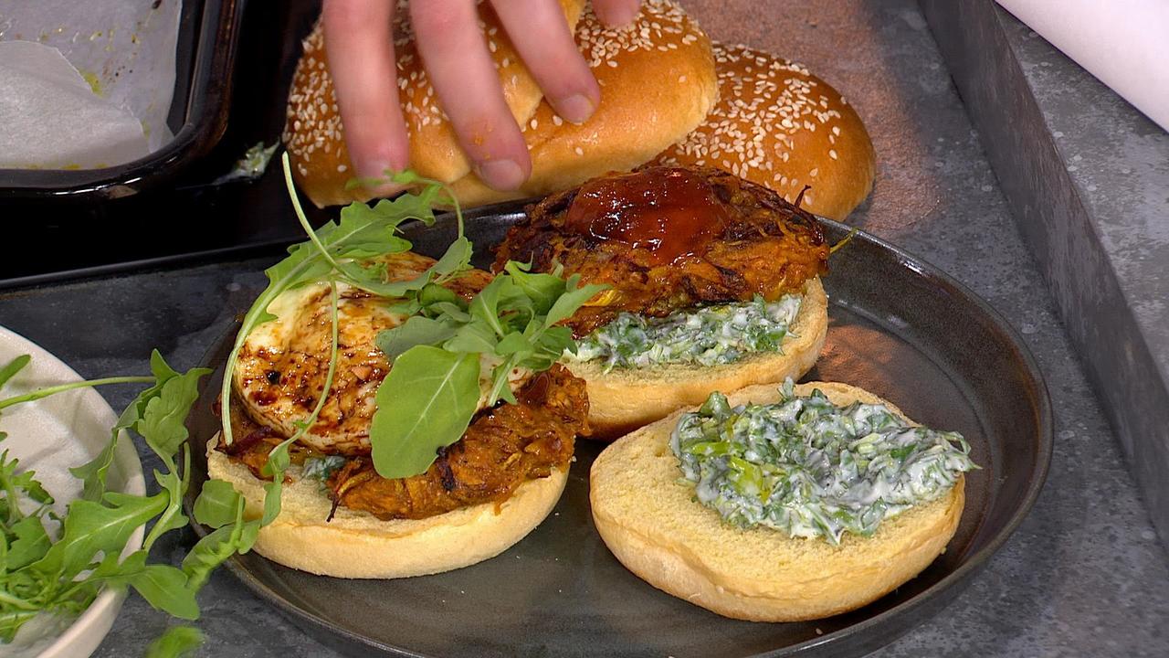 Onion Bhaji and Halloumi Burgers Ireland AM